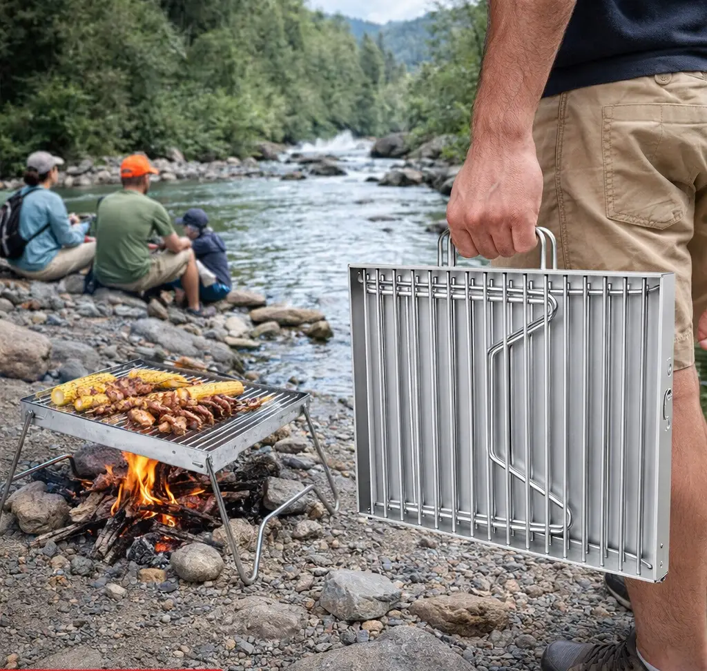 QUICK AND EASY - FOLD UP CARRY CASE BRAAI GRID